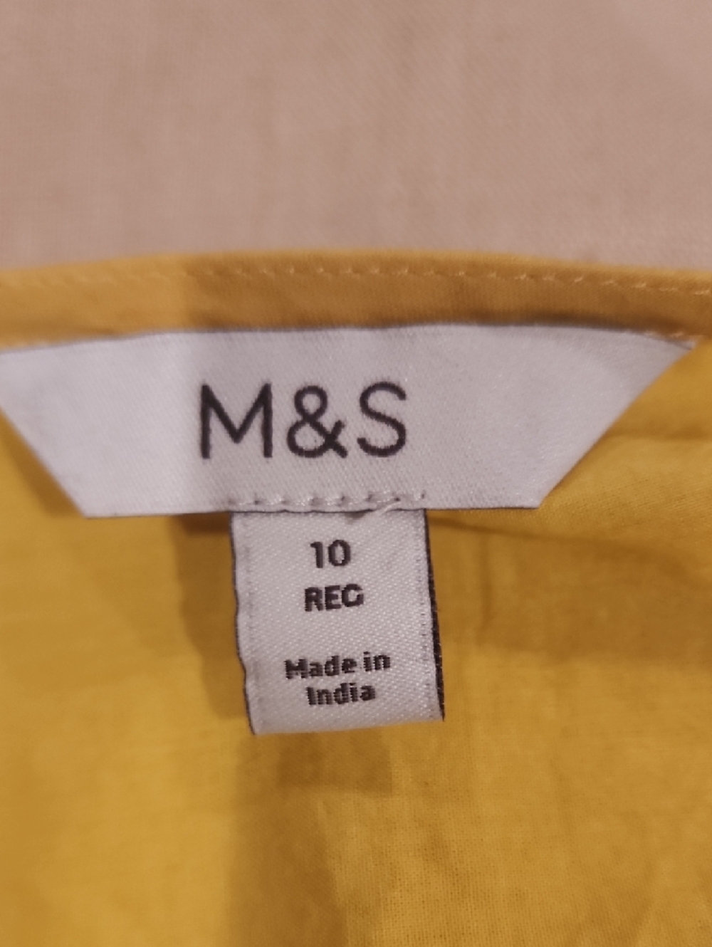 Yellow Marks & Spencer Broderie Anglaise (Eyelet) Tie-Waist Women’s Top - Picture 6 of 7